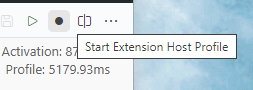 Start extension host profile button