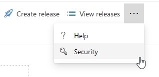 Select Security from the release settings menu