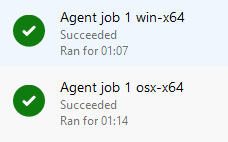 Two parallel jobs succeeded